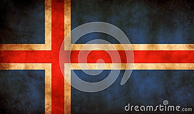 Rustic, Grunge Iceland Flag Stock Photo