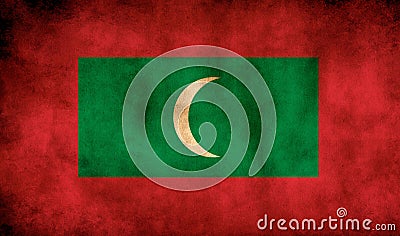 Rustic, Grunge Maldives Flag Stock Photo