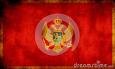 Rustic, Grunge Montenegro Flag Stock Photo