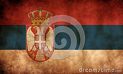 Rustic, Grunge Serbia Flag Stock Photo