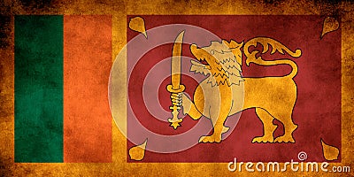 Rustic, Grunge Sri Lanka Flag Stock Photo