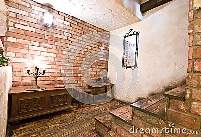 Rustic interior stairs Stock Photo