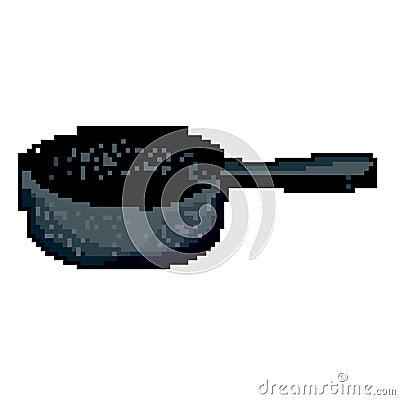 rustic iron skillet game pixel art vector illustration Vector Illustration