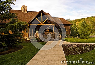 Rustic Log Cabin Stock Photo