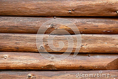 Rustic Log Cabin Wall Background Stock Photo