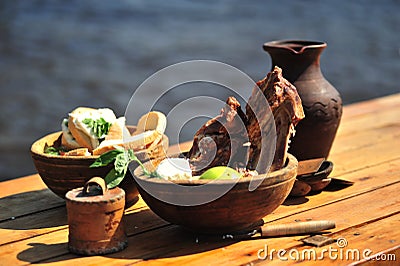 Rustic meal Stock Photo