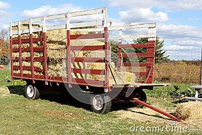 Rustic Old Hay Wagon Stock Photo