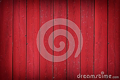 Rustic old red wood plank background with vignette Stock Photo