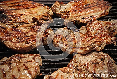 Rustic outdoor grill time Stock Photo