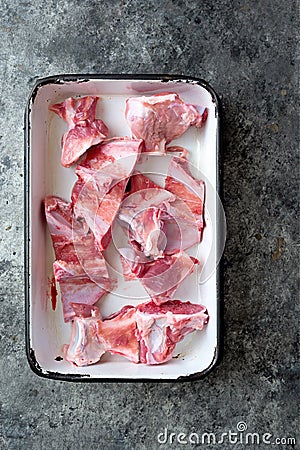 Rustic pork bones flavoring ingredient Stock Photo