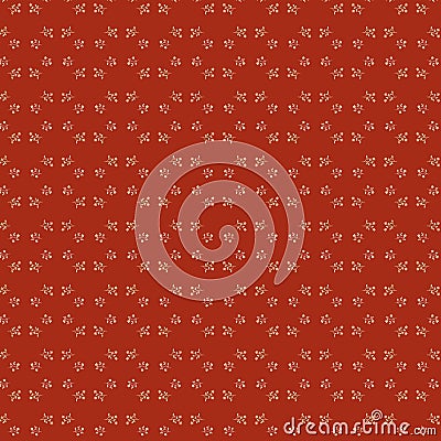 Rustic Red Cute simple modest botanical fabric pattern of small light flowers Ditsy girl dress trendy style Stock Photo