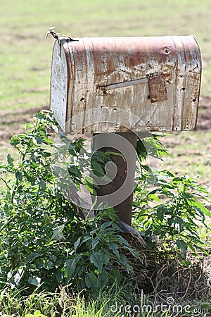 Rustic rural mailbox Stock Photo