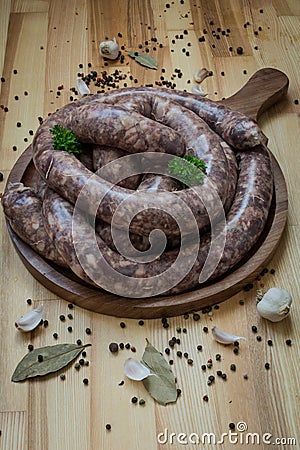Rustic sausage Stock Photo