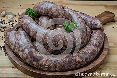 Rustic sausage Stock Photo