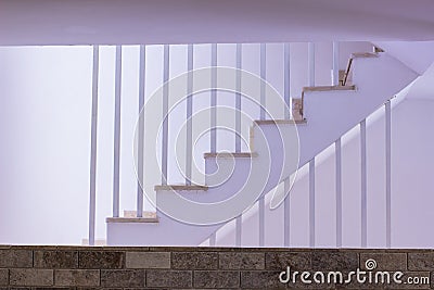 Rustic simple interior empty space after construction stairway object in frame work wall Stock Photo