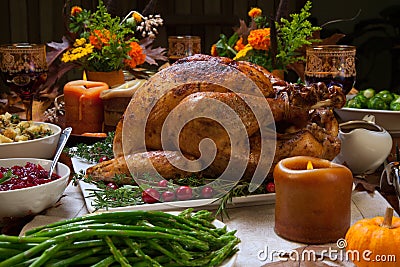 Rustic Thankgiving Dinner Stock Photo