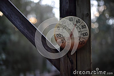 Rustic Thermostat Stock Photo