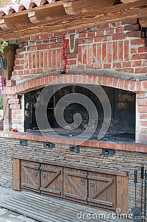 Rustic traditional oven and grill Stock Photo