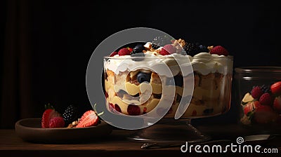 Rustic Trifle Delight Stock Photo