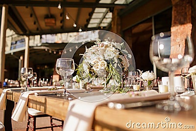 Rustic Wedding reception Stock Photo