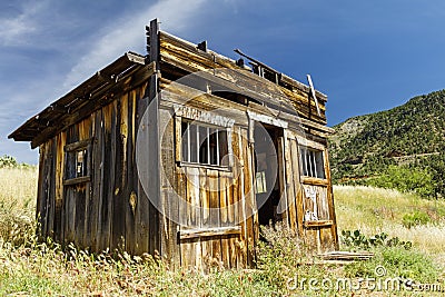 Rustic western wooden sheriff jail cell jailhouse Stock Photo