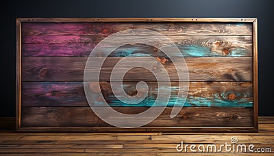 Rustic wood plank backdrop frames modern nature illustration generated by AI Cartoon Illustration