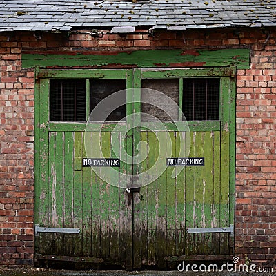 Rustic garage doors Stock Photo