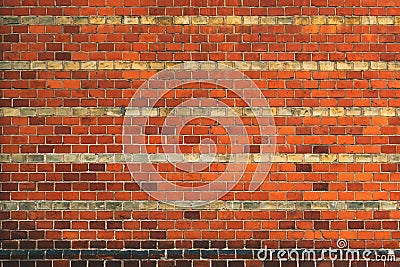 Rustic worn brick wall facade pattern of an old building in Halmstad, Sweden as background Stock Photo