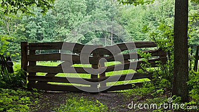 Rustical wooden gate Stock Photo