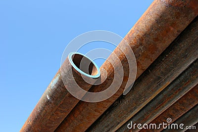 Rusting steel pipes Stock Photo