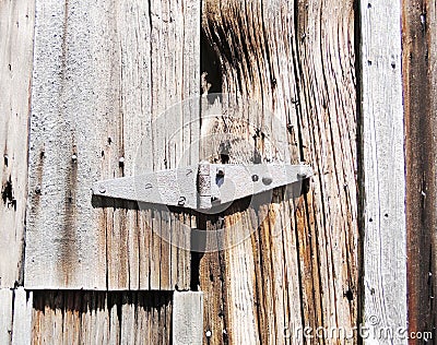 Rusty aged iron hinge weathered Stock Photo