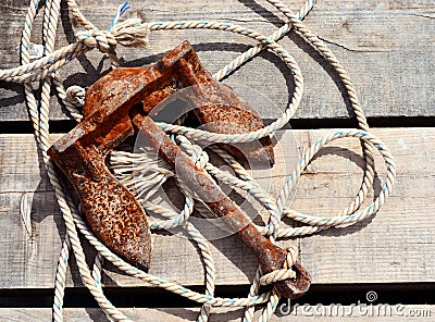 Rusty anchor Stock Photo