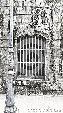 Rusty ancient prison. History of prisons! Location: Intramuros, Philippines Stock Photo