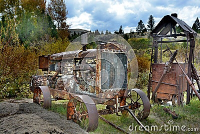 Rusty aold car abandoned in ghost town Nevada City Stock Photo