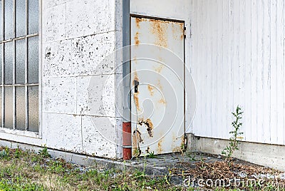 Rusty back door Stock Photo