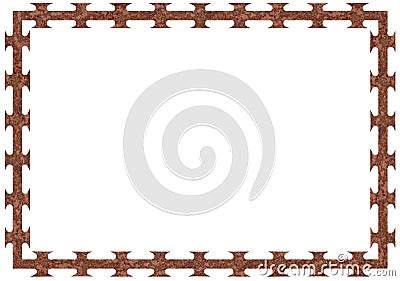 Rusty barbed razor wire tape frame, large detailed isolated textured horizontal corroded macro closeup, grungy framed rusted Stock Photo