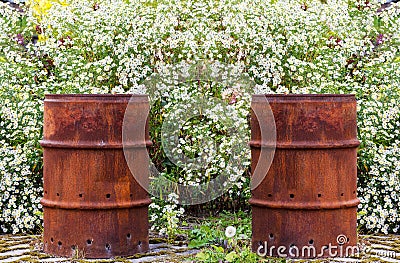 Rusty Barrel Stock Photo