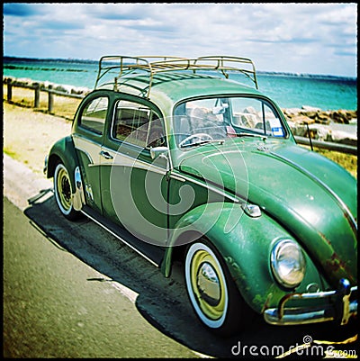 Rusty Beetle by the sea Stock Photo