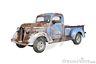 Rusty blue truck Stock Photo