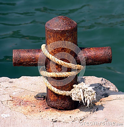 Rusty Bollard Stock Photo