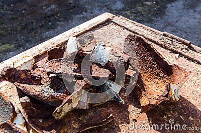 Rusty broken iron Stock Photo