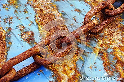 Rusty chain Stock Photo