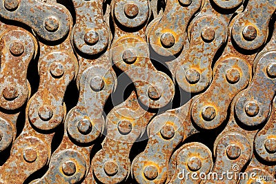 Rusty chain from bicycle Stock Photo