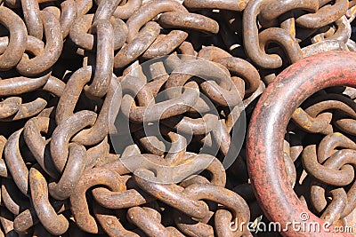 Rusty chain links Stock Photo