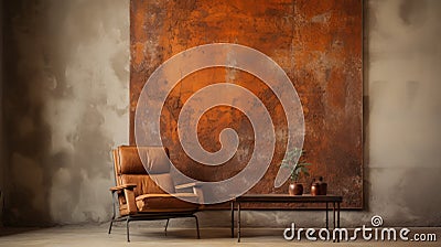 Large Rust Texture Art Piece In Earthy Naturalism Style Stock Photo