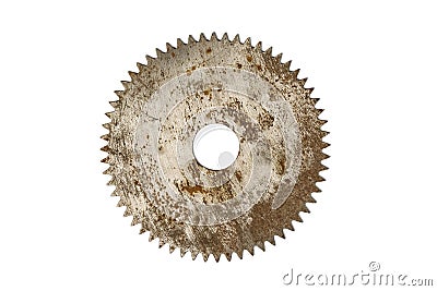 Rusty circular saw blade, isolated on white Stock Photo