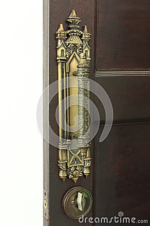 Rusty copper door knob Stock Photo