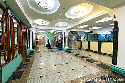 Rusty corridors and rooms in a movie theater, closed to people. Editorial Stock Photo