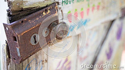 Rusty Corroded Broken Night Latch Stock Photo