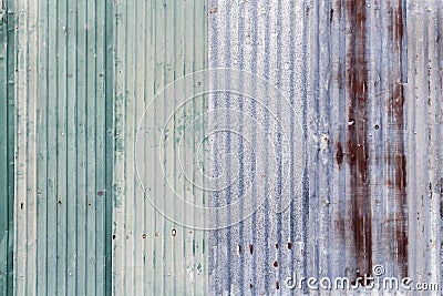 Rusty corrugated galvanized steel iron metal sheet surface gray Stock Photo